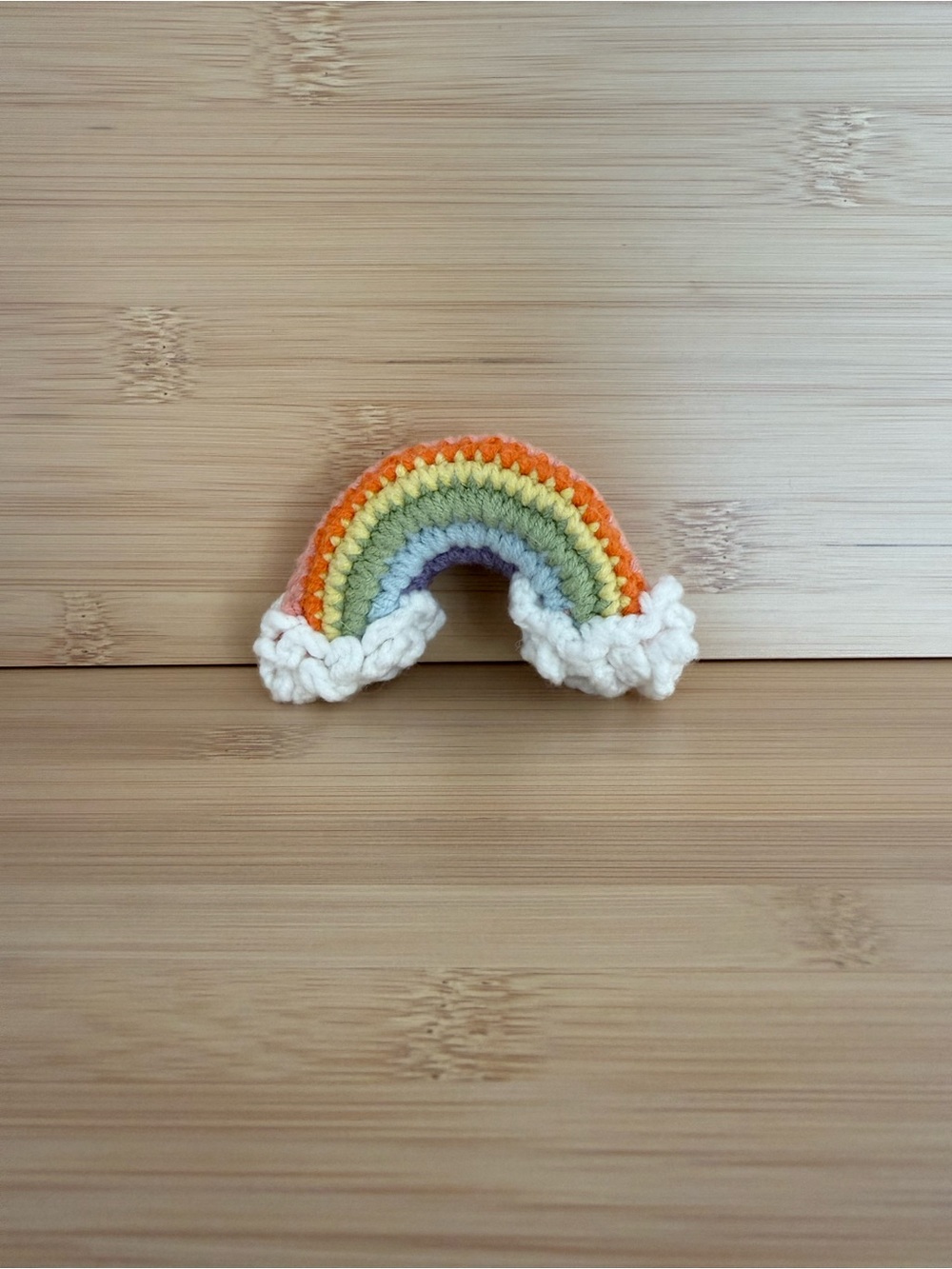 Rainbow crochet keychain